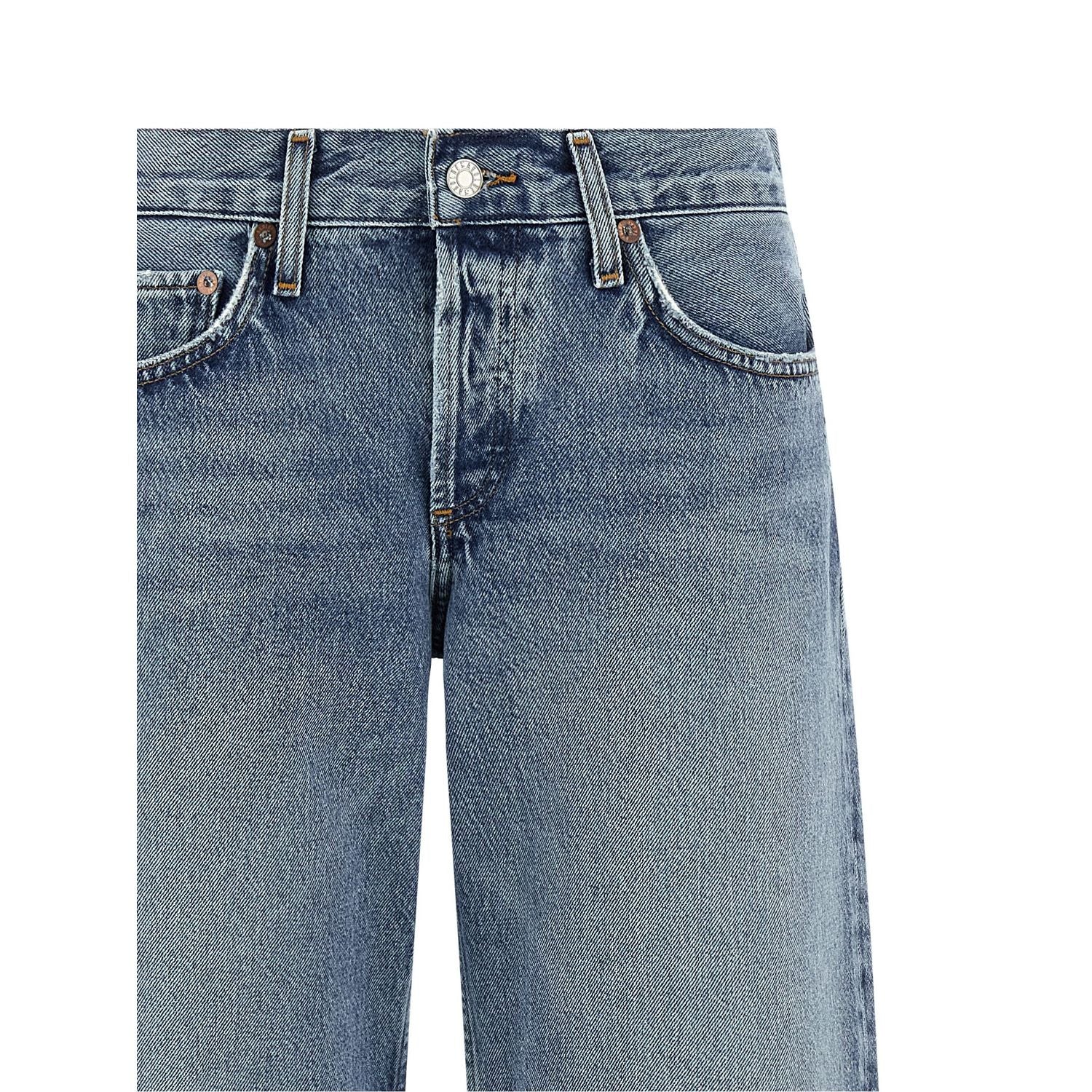 Agolde Blue Cotton Straight-Leg Jeans