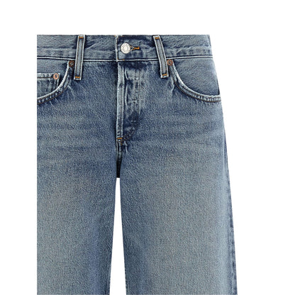 Agolde Blue Cotton Straight-Leg Jeans