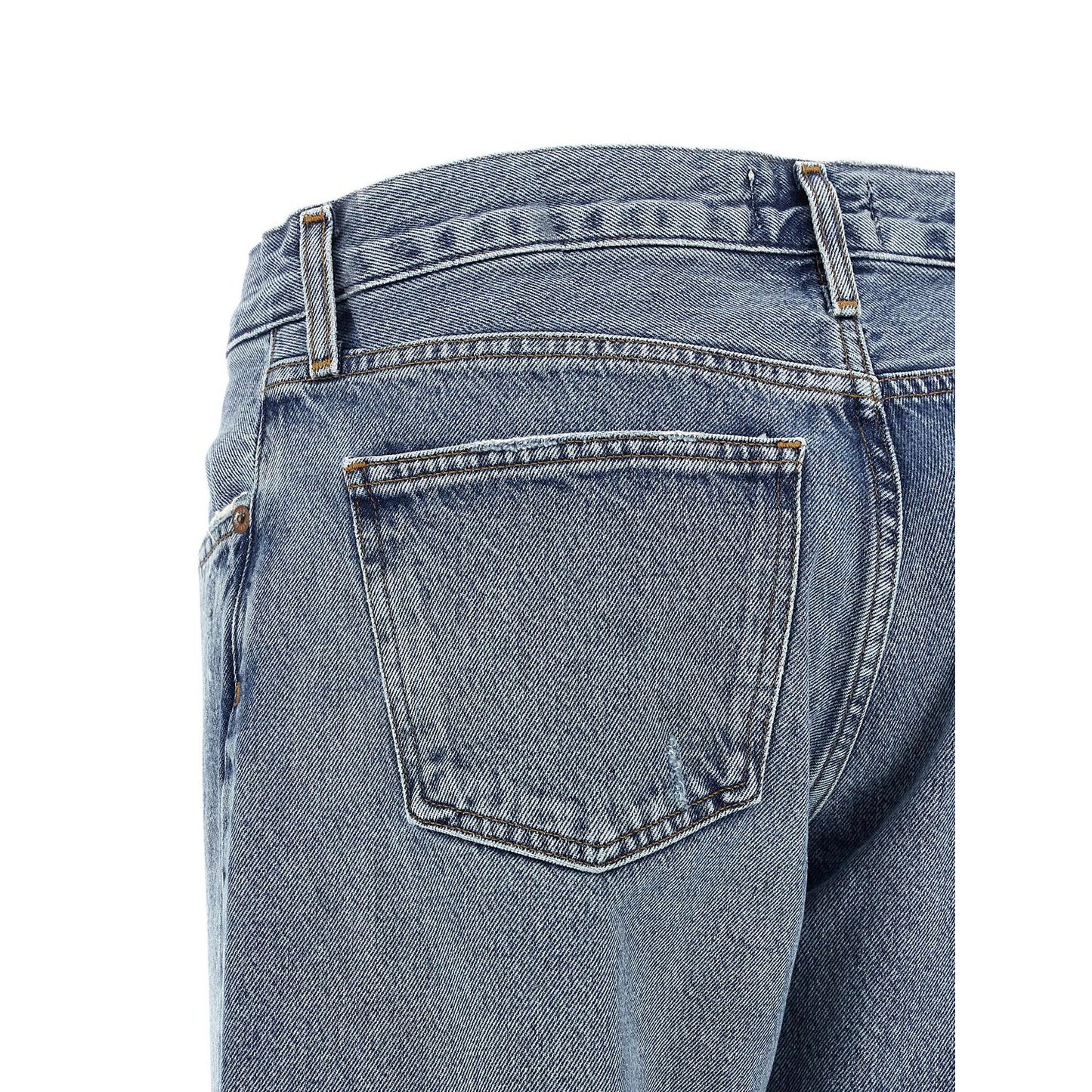 Agolde Blue Cotton Straight-Leg Jeans