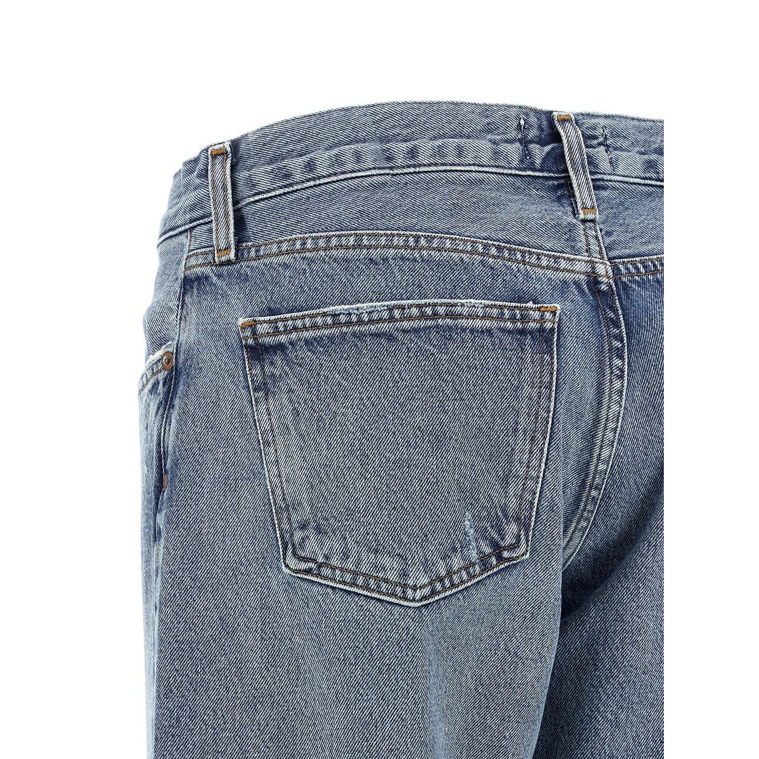 Agolde Blue Cotton Straight-Leg Jeans