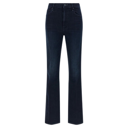 Mother Denim Blue Cotton Flared Jeans