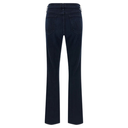 Mother Denim Blue Cotton Flared Jeans