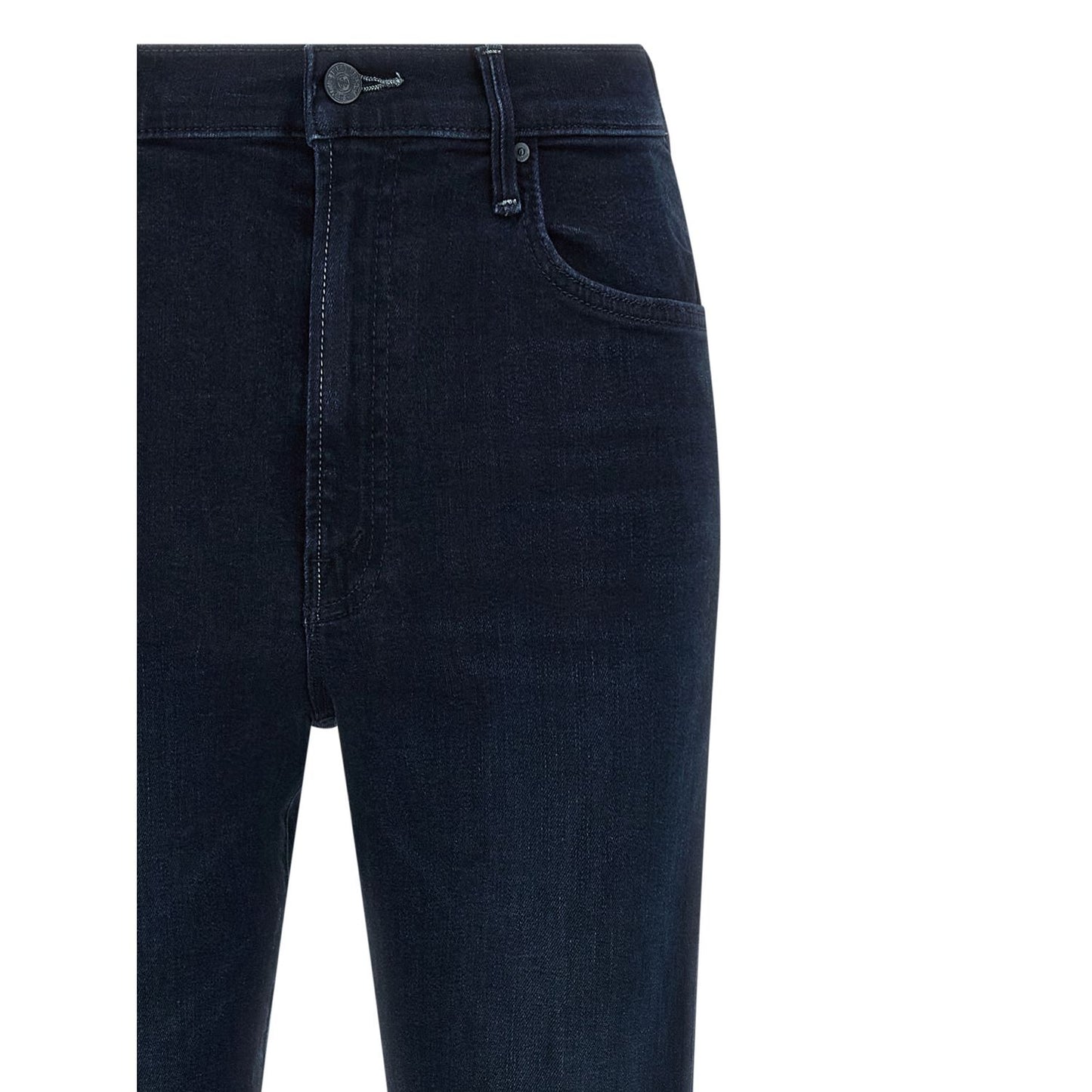 Mother Denim Blue Cotton Flared Jeans