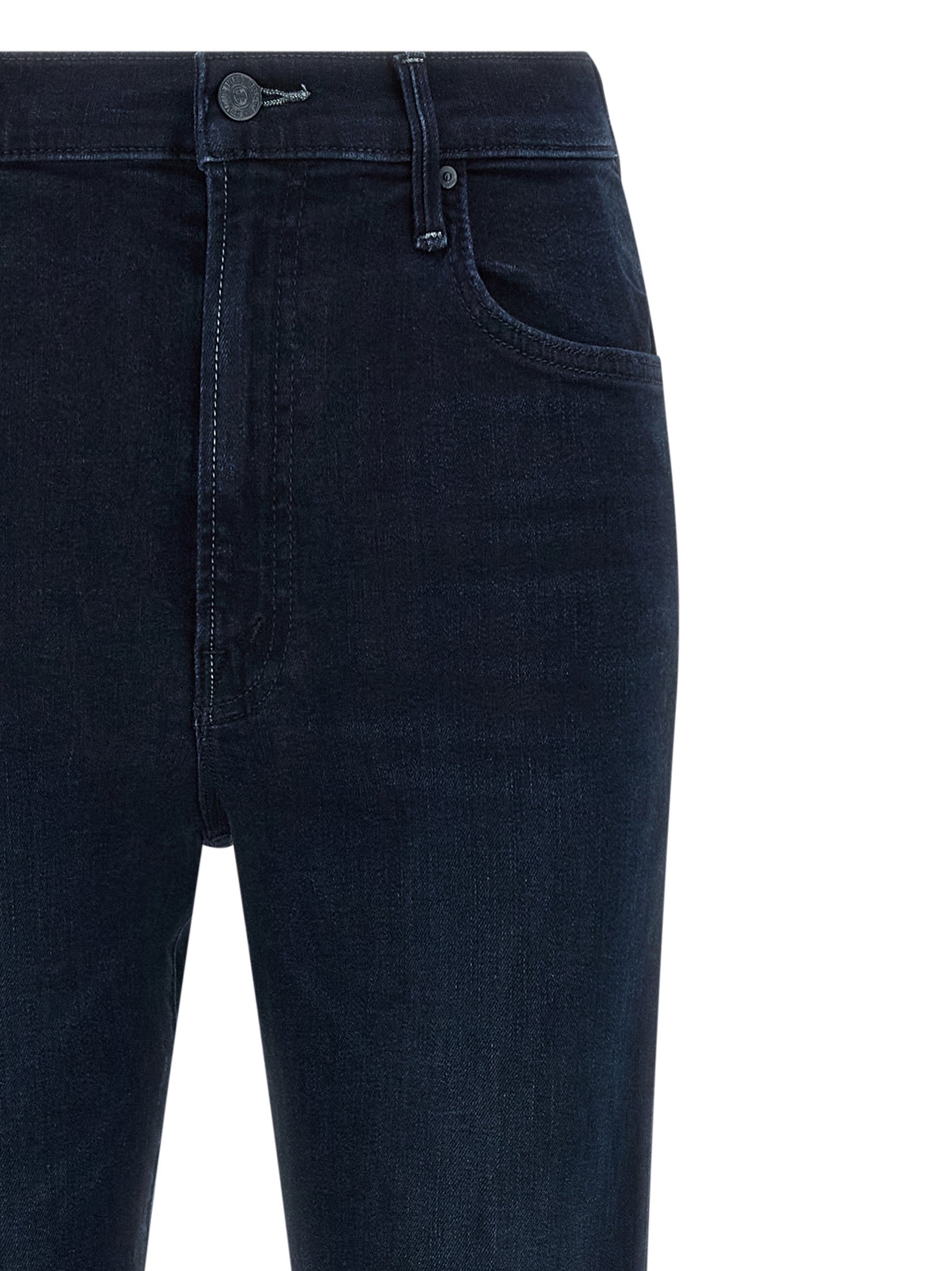 Mother Denim Blue Cotton Flared Jeans