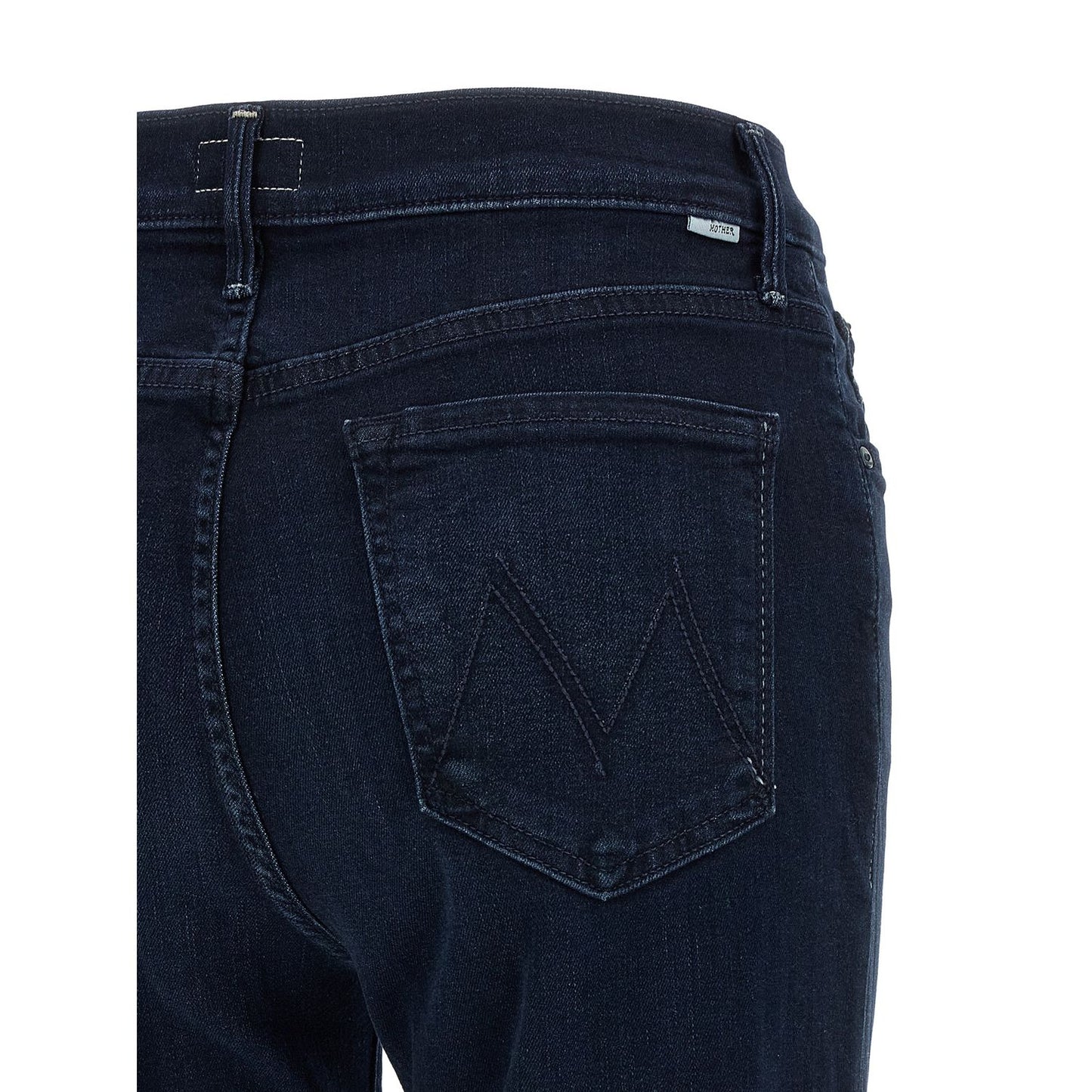 Mother Denim Blue Cotton Flared Jeans