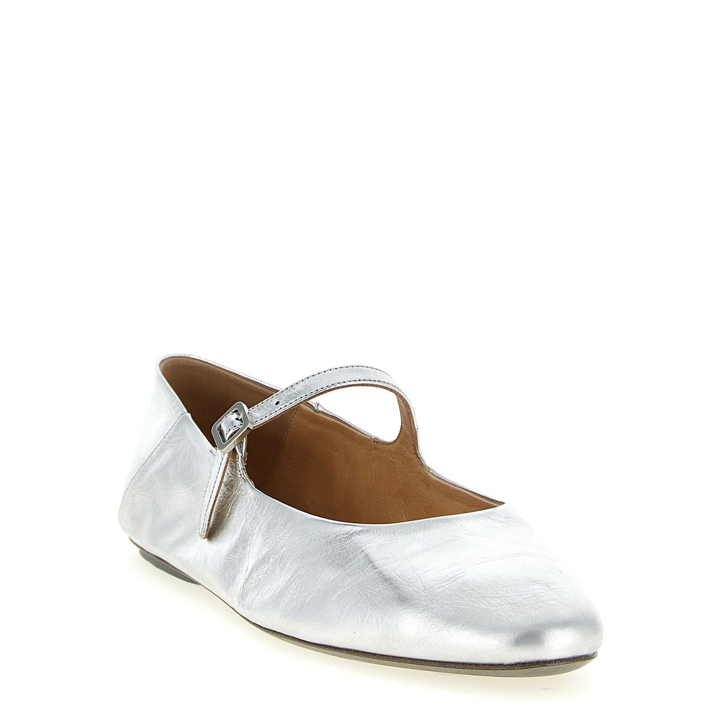 Marsell Silver Calfskin Ballet Flats