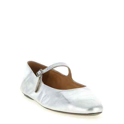 Marsell Silver Calfskin Ballet Flats