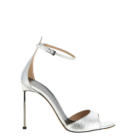 Tom Ford Silver Leather Stiletto Heel Sandals