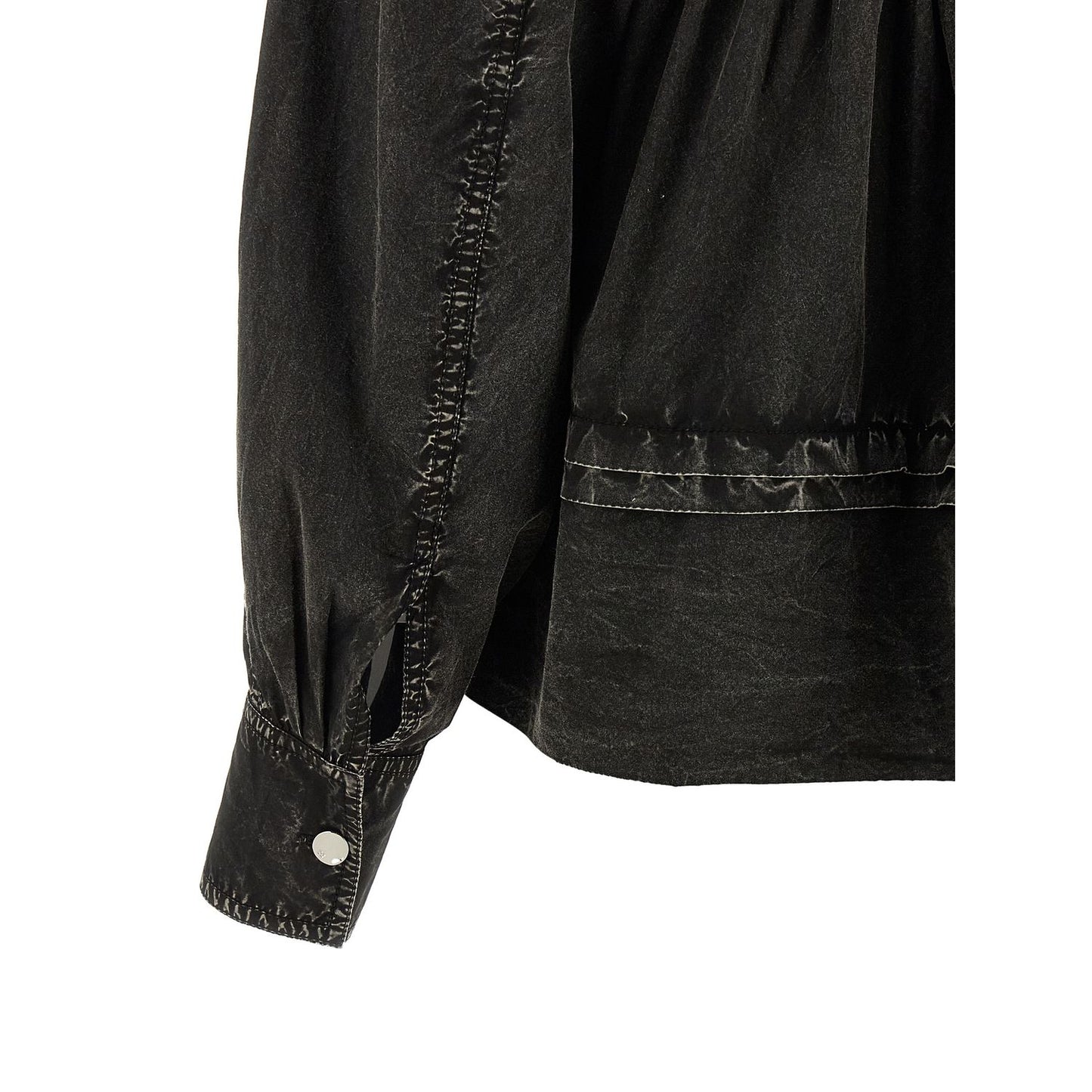 Ganni Black Organic Cotton Blouse