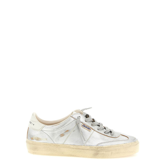 Golden Goose Silver Cowhide Low Top Sneakers