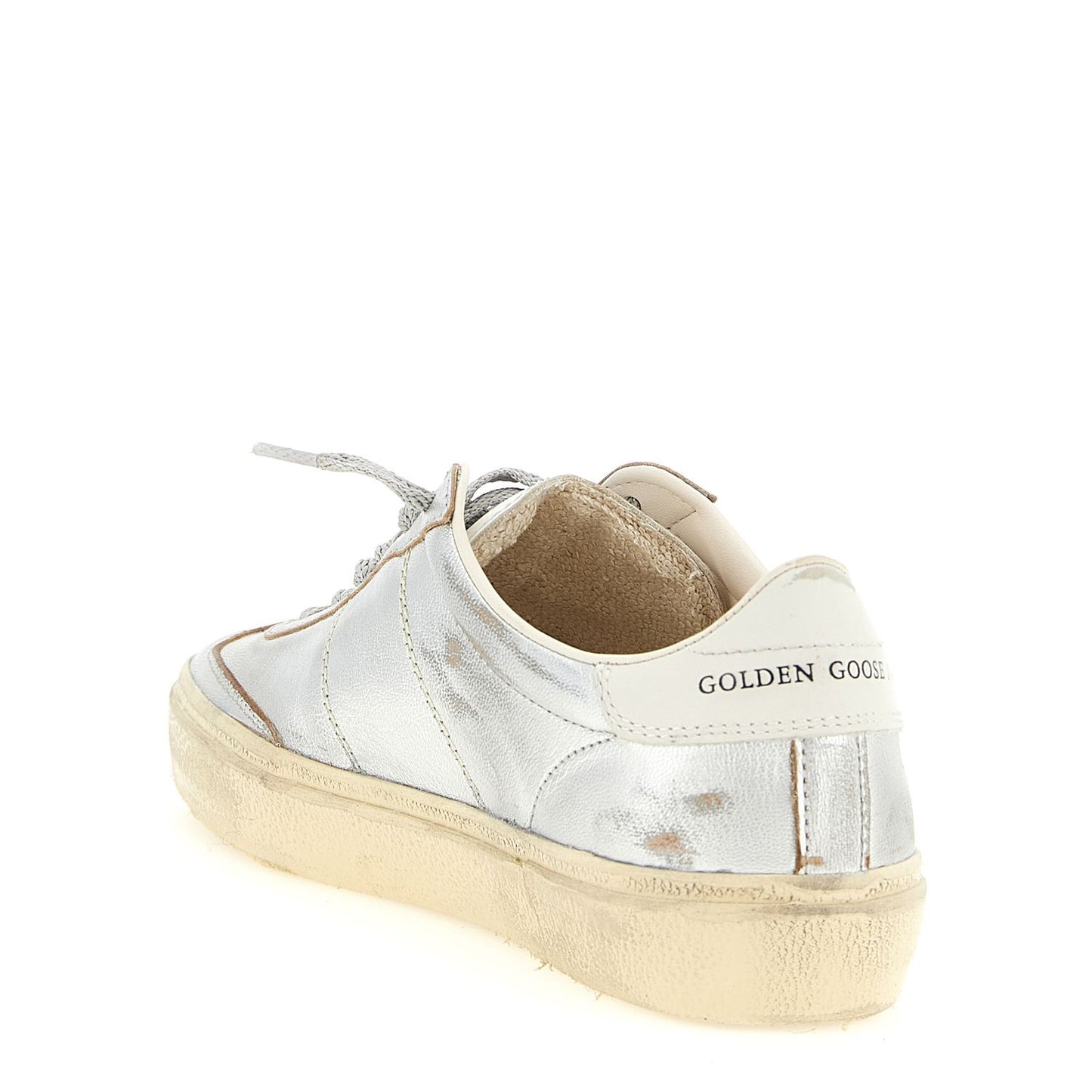 Golden Goose Silver Cowhide Low Top Sneakers