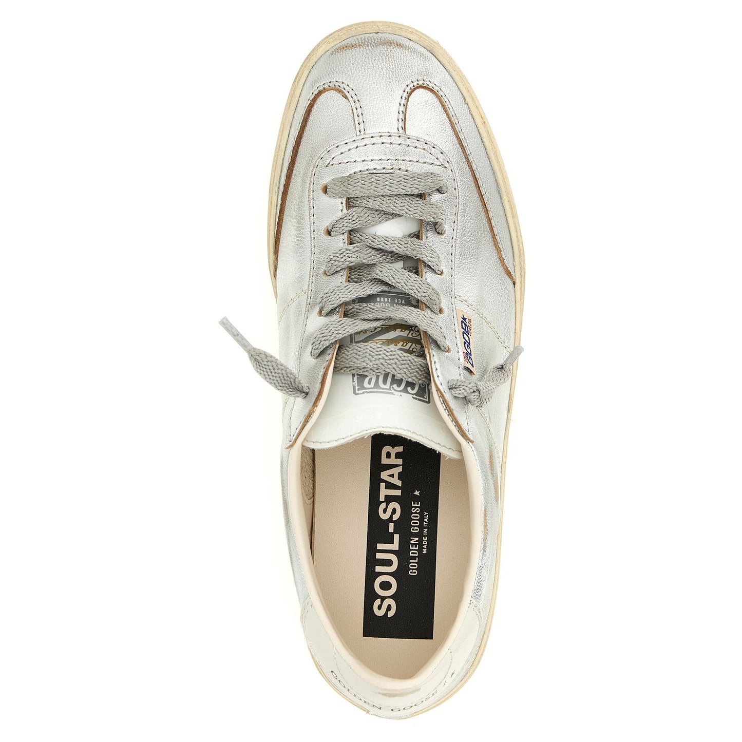 Golden Goose Silver Cowhide Low Top Sneakers