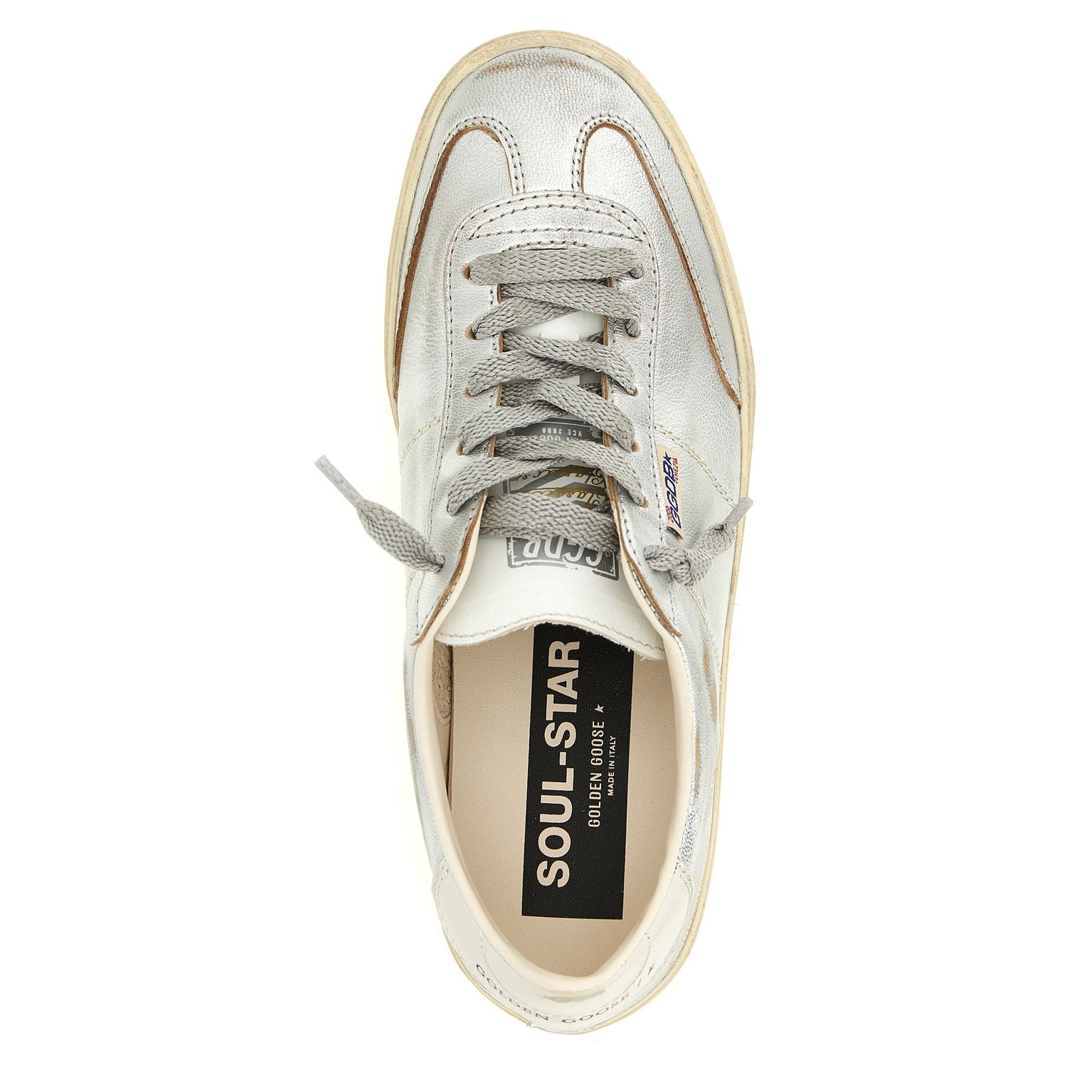 Golden Goose Silver Cowhide Low Top Sneakers