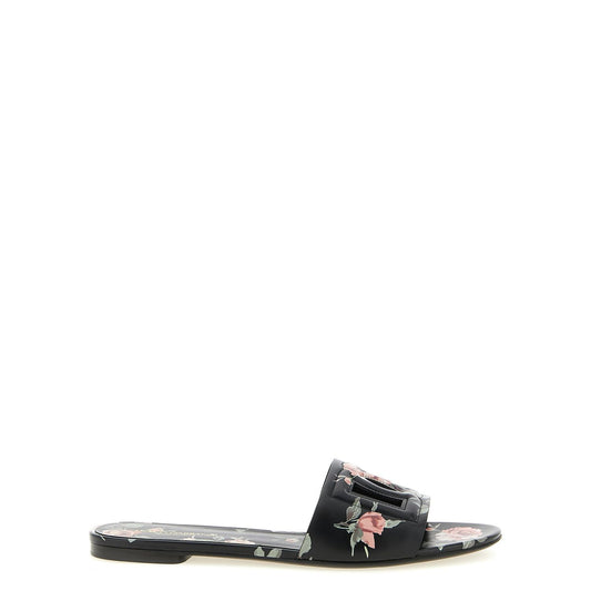 Dolce & Gabbana Black Calfskin Slides