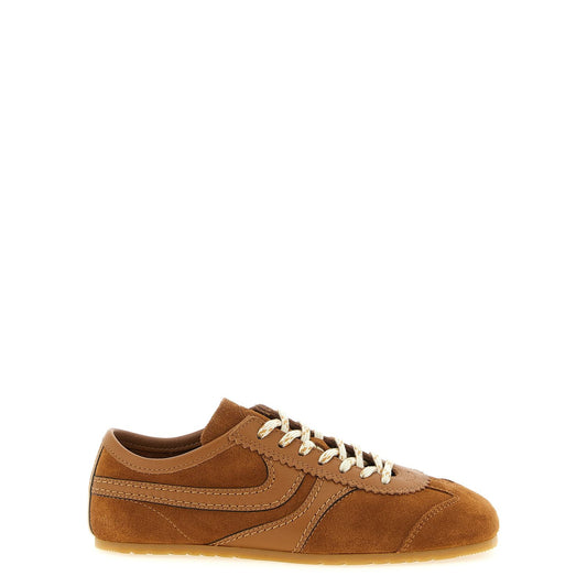 Dries Van Noten Brown Calfskin Sneakers