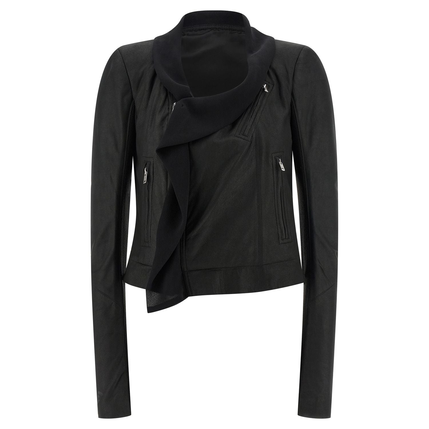 Rick Owens Black Lamb Leather Leather Jacket