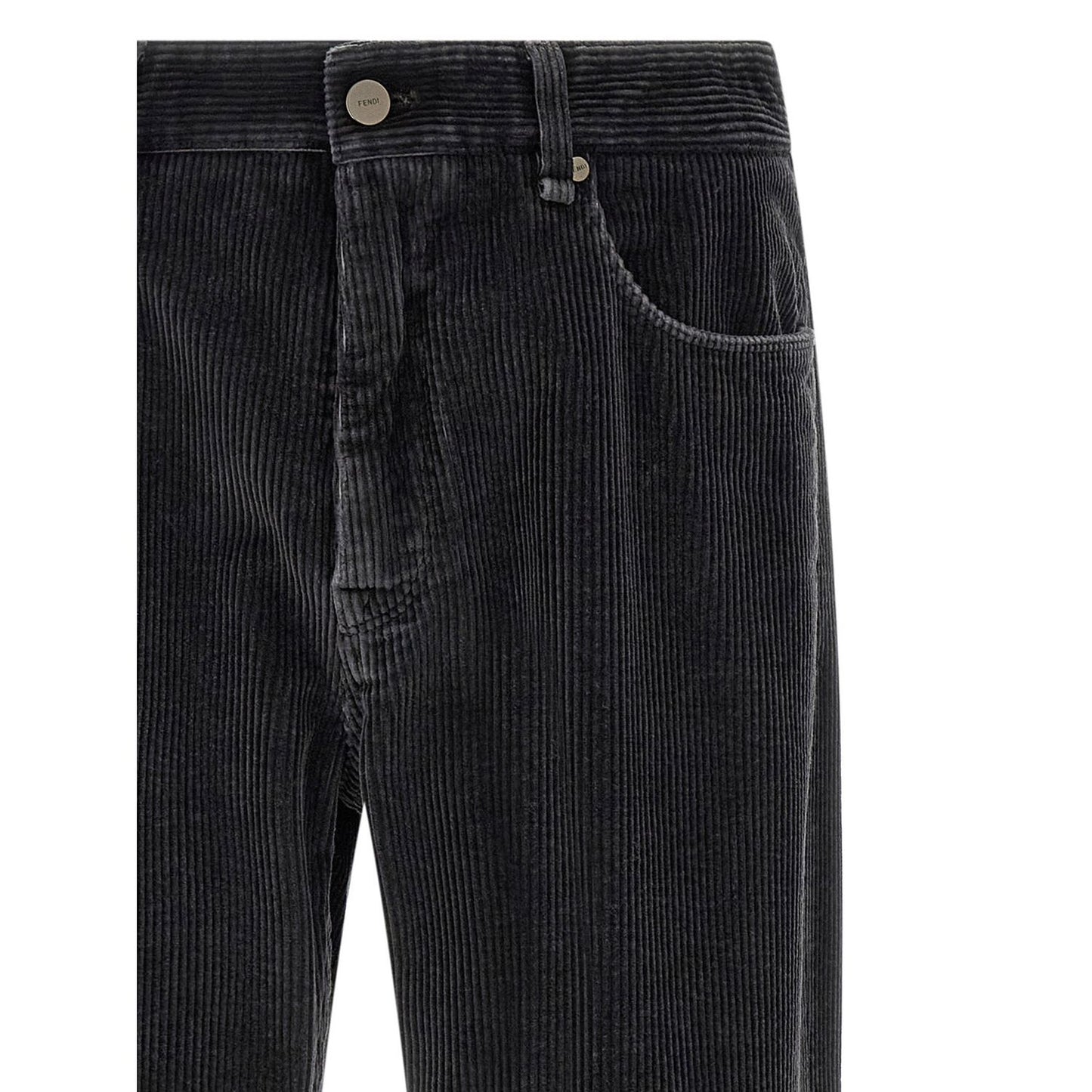 Fendi Gray Cotton Casual Pants