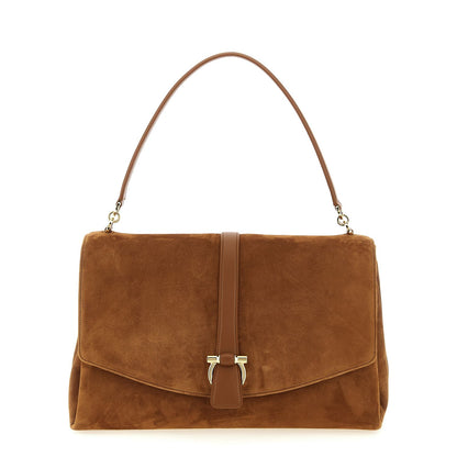 Ferragamo Brown Goatskin Shoulder Bag