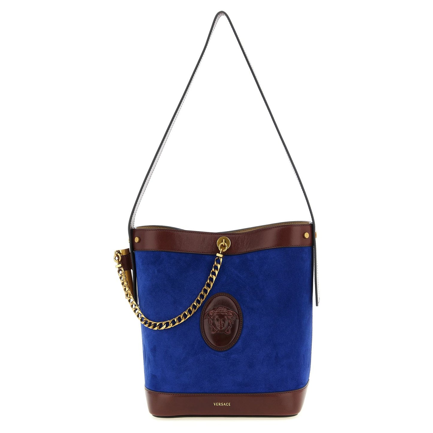 Versace Blue Calfskin Shoulder Bag