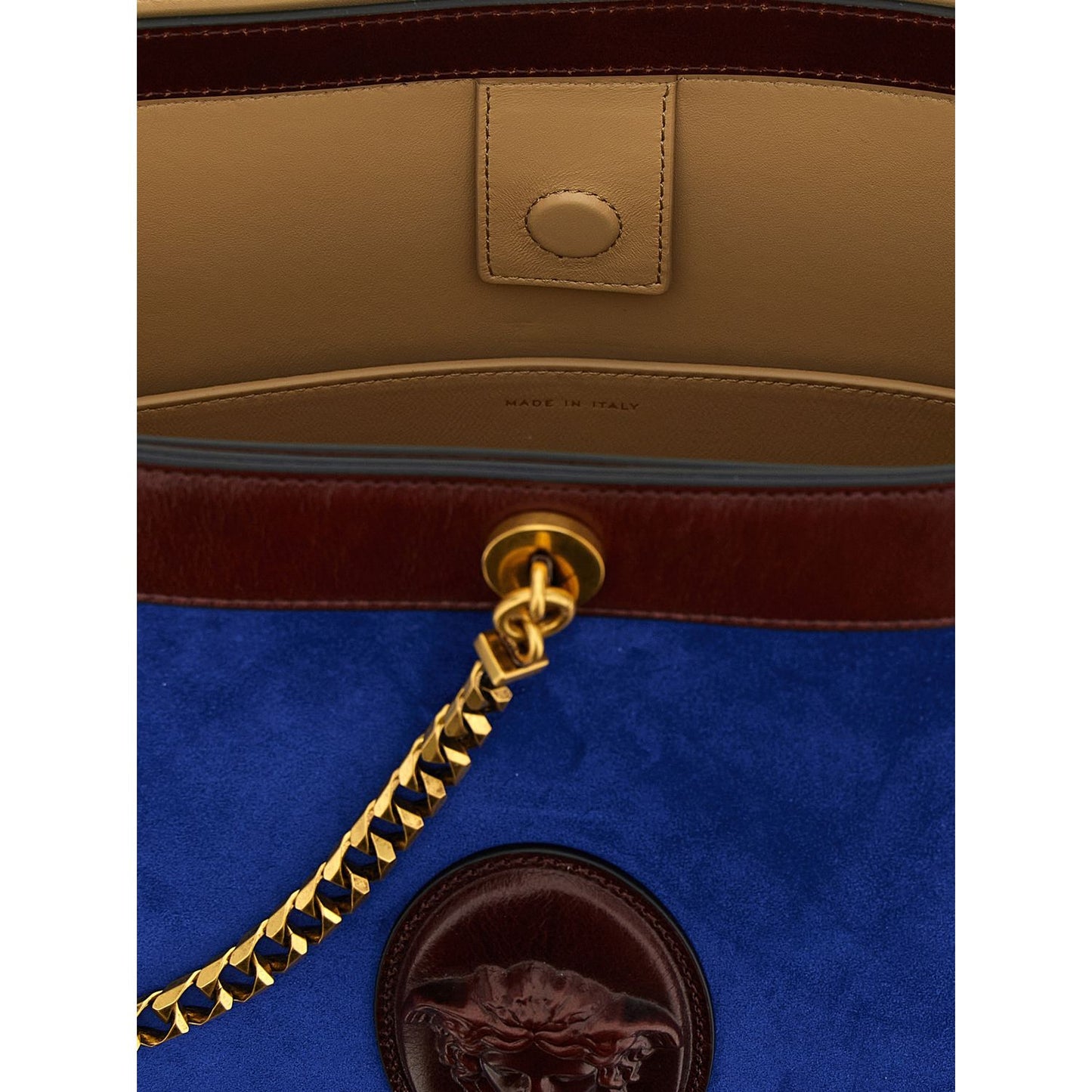 Versace Blue Calfskin Shoulder Bag