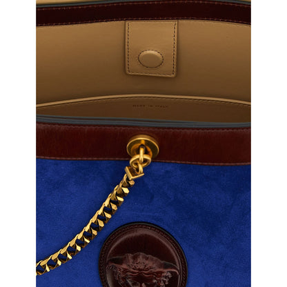 Versace Blue Calfskin Shoulder Bag