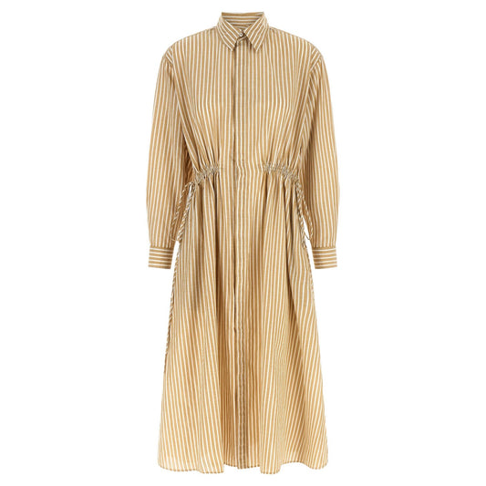 Polo Ralph Lauren Beige Cotton Midi Dress