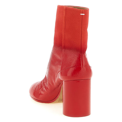 Maison Margiela Red Bovine Leather Ankle Boots