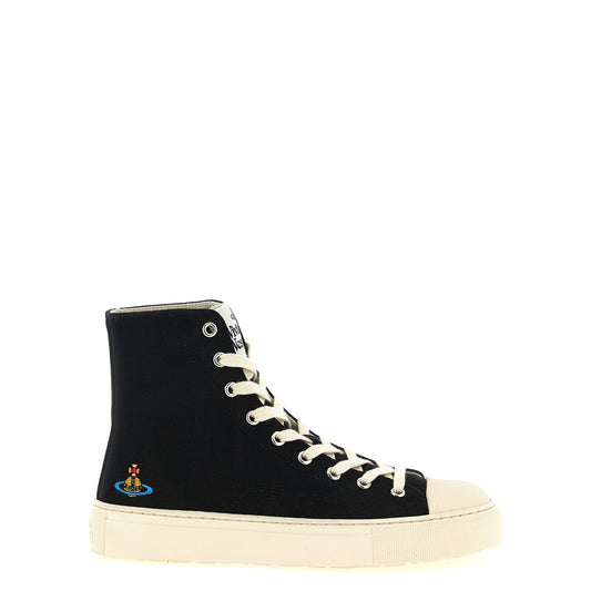 Vivienne Westwood Bicolor Cotton High Top Sneakers
