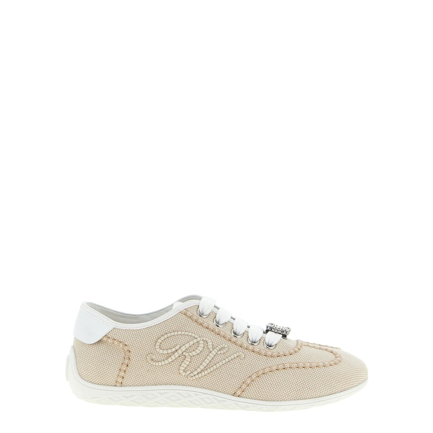 Roger Vivier Beige Polyamide Low Top Sneakers