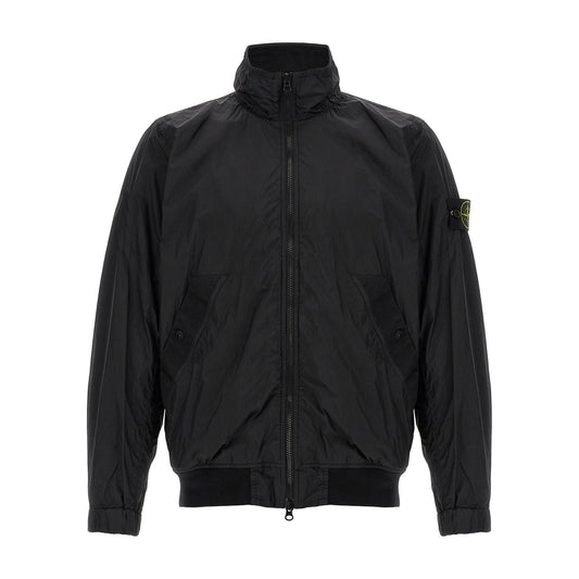 Stone Island Black Polyamide Full-Length Jacket