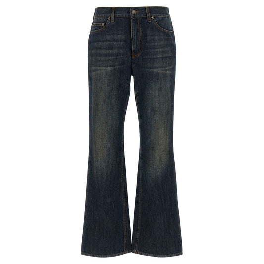 Burberry Blue Cotton Flared Jeans