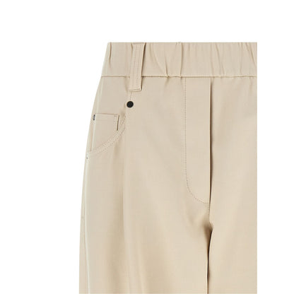 Brunello Cucinelli Beige Cotton Casual Pants
