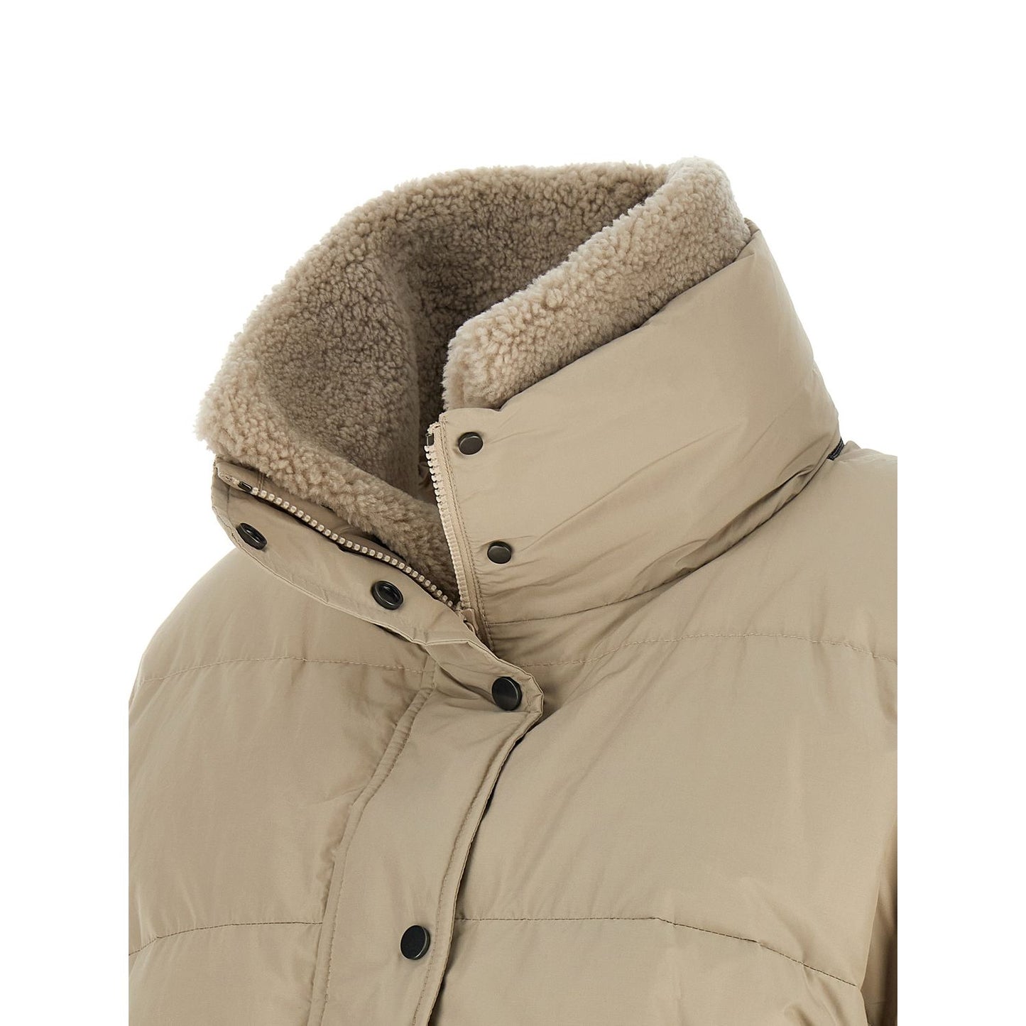 Brunello Cucinelli Beige Cotton Full-Length Jacket