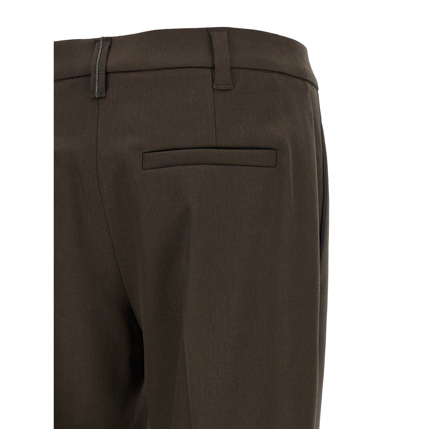 Brunello Cucinelli Brown Virgin Wool Dress Pants