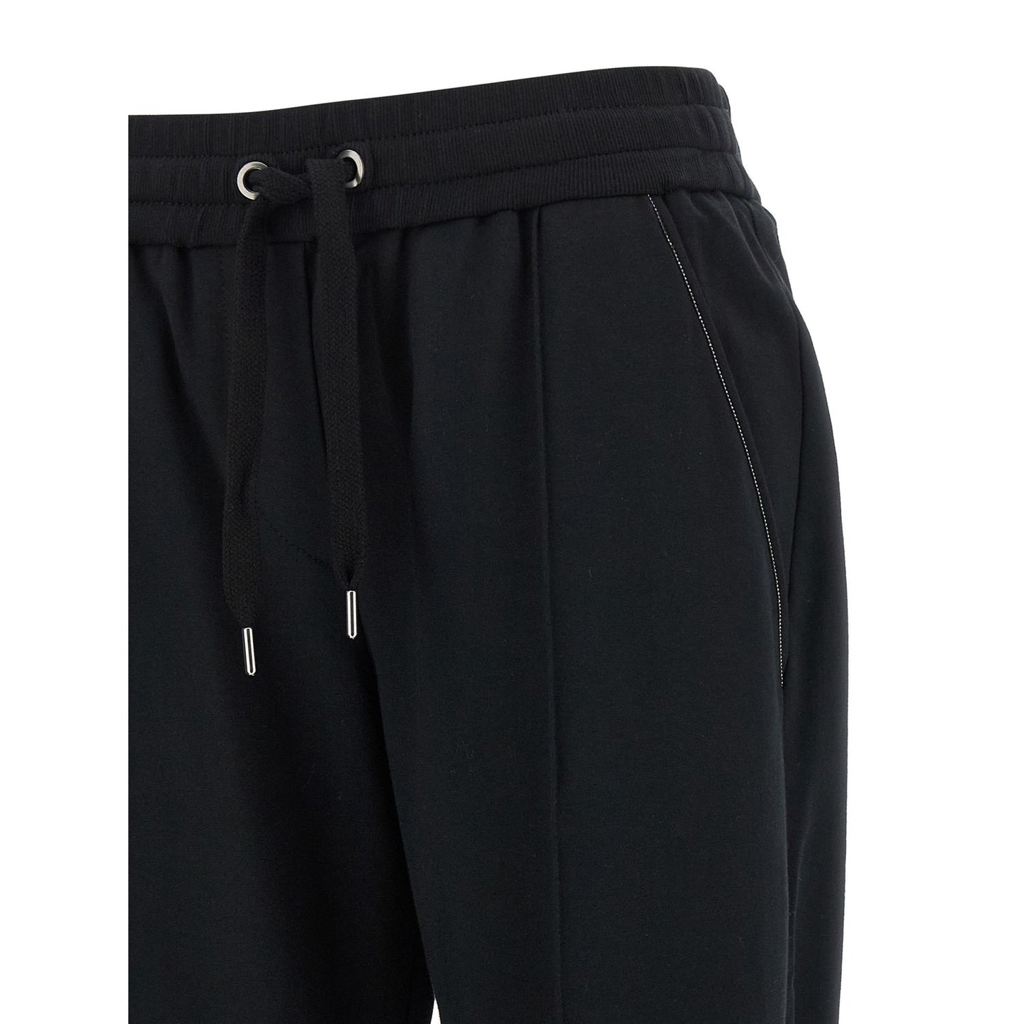 Brunello Cucinelli Black Cotton Joggers (Workout Pants)