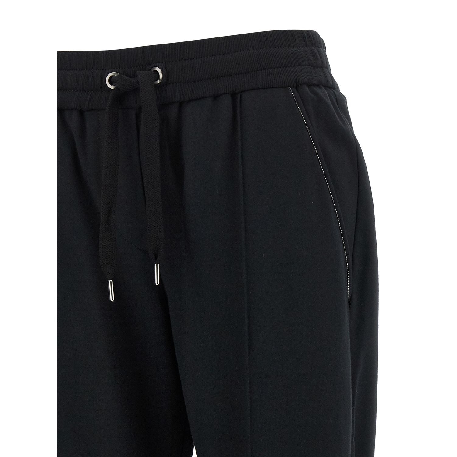 Brunello Cucinelli Black Cotton Joggers (Workout Pants)