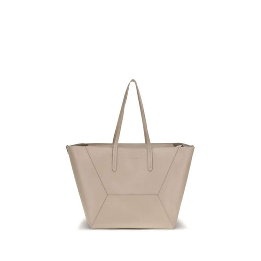 Brunello Cucinelli Beige Calf Leather Bos Taurus Shoulder Bag