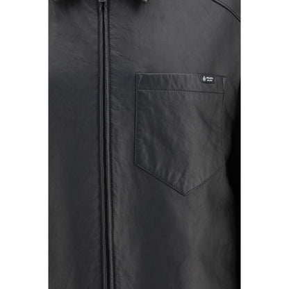 Prada Black Lamb Ovis Aries Leather Jacket