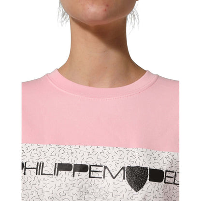 Philippe Model Pink Cotton Logo Long Sleeves Pullover Sweater