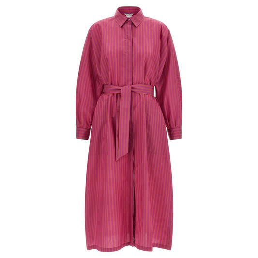 Max Mara Purple Cotton Long Dress