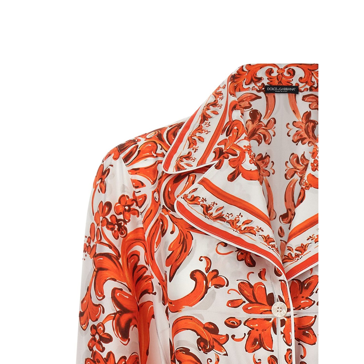 Dolce & Gabbana Orange Silk Blouse