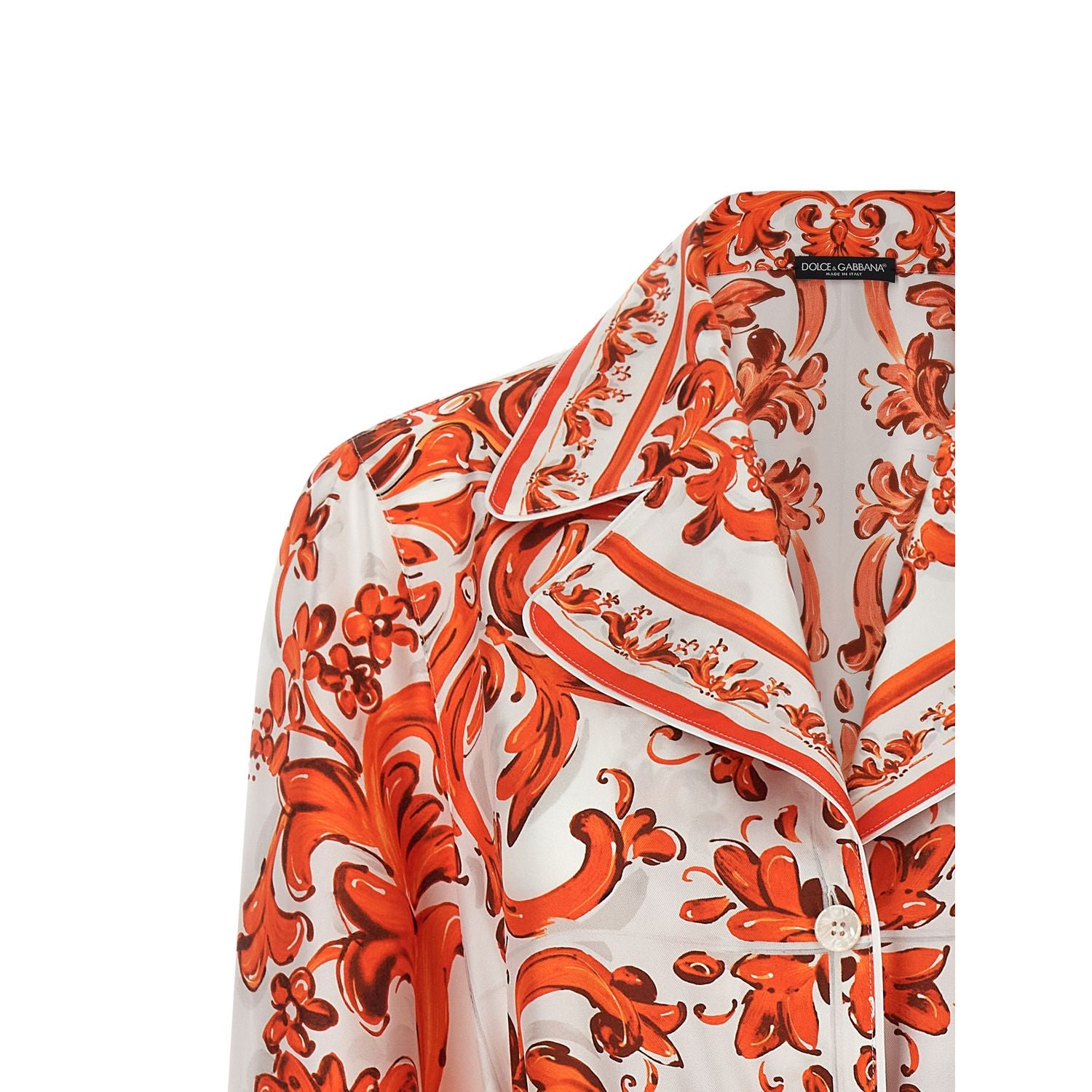 Dolce & Gabbana Orange Silk Blouse