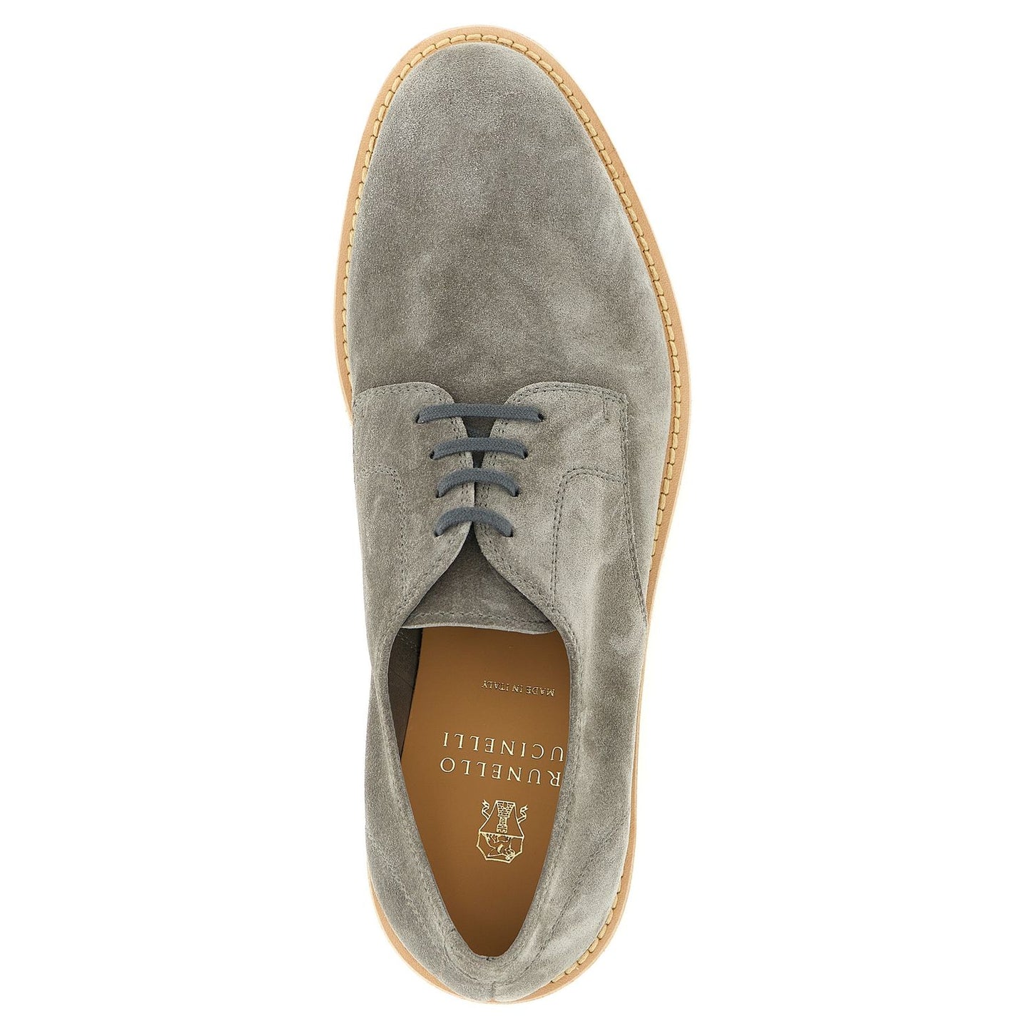 Brunello Cucinelli Gray Leather Oxfords And Derbies