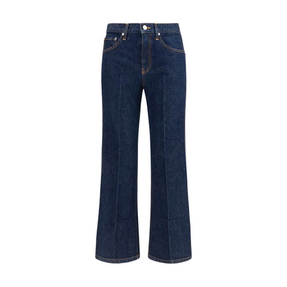 Khaite Blue Cotton Flared Jeans