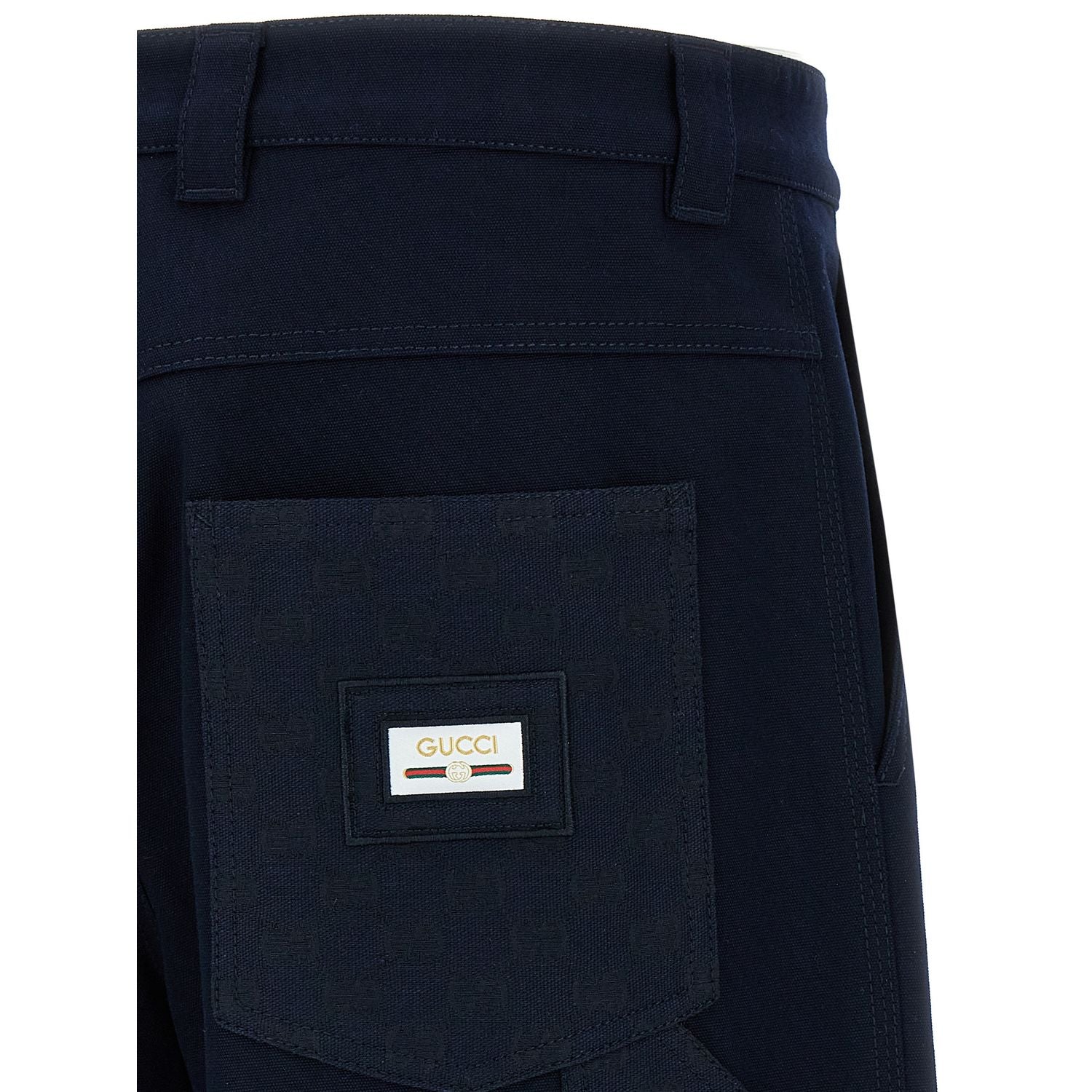 Gucci Blue Cotton Casual Pants