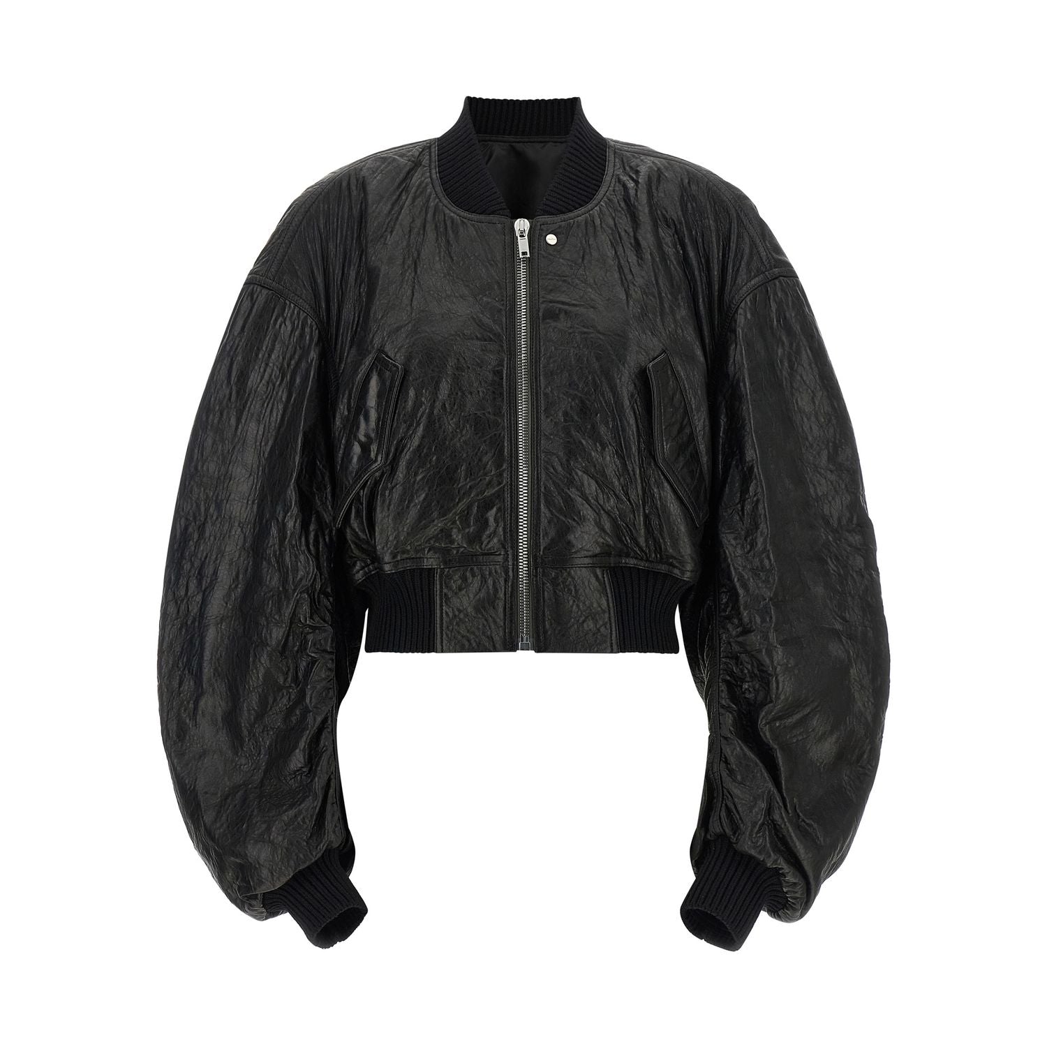 Rick Owens Black Lamb Leather Leather Jacket