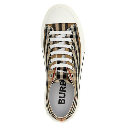 Burberry Beige Cotton Low Top Sneakers