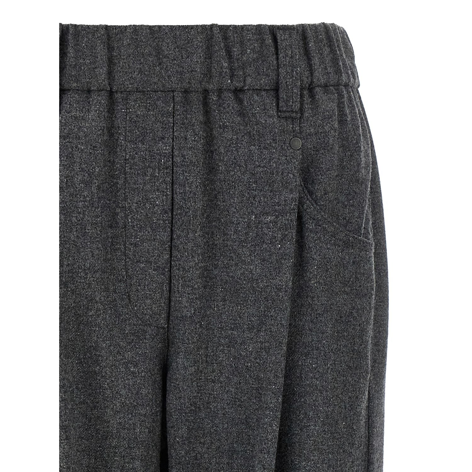 Brunello Cucinelli Gray Virgin Wool Casual Pants