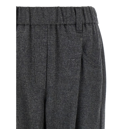 Brunello Cucinelli Gray Virgin Wool Casual Pants