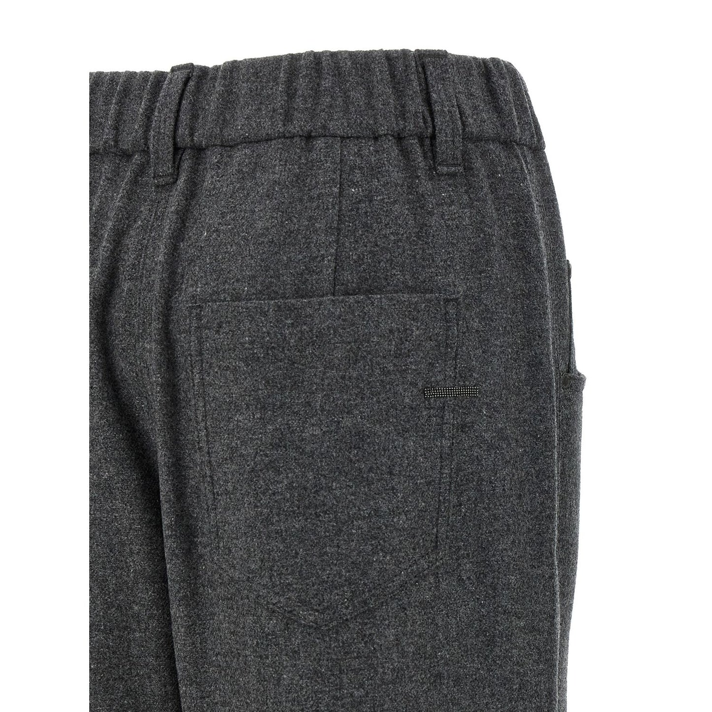 Brunello Cucinelli Gray Virgin Wool Casual Pants